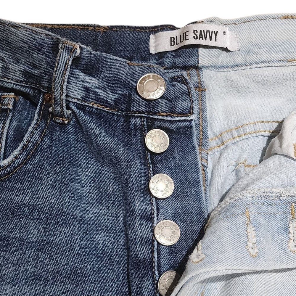 BLUE SAVVY SIZE 9/29 Chic Two-Tone Jeans - Picture 2 of 9